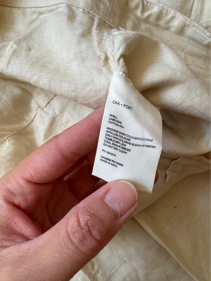 OAK FORT Beige linen wide-leg pants - photo 5