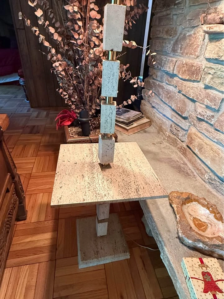Vintage 1970’s Hollywood Regency Floor Lamp With Table - photo 3