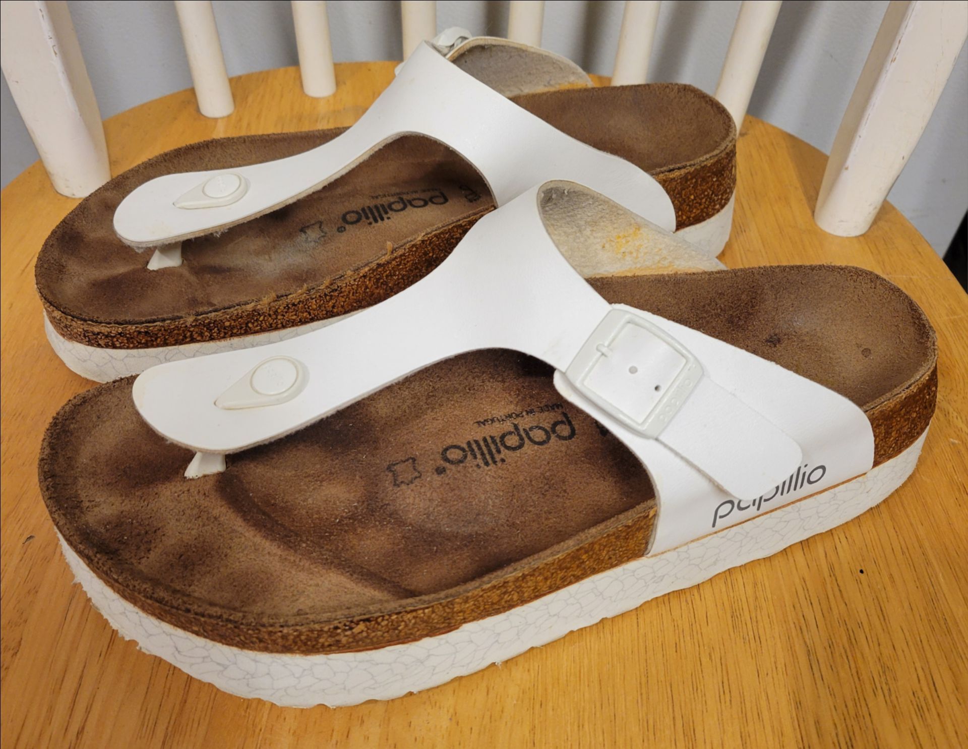 Birkenstock PAPILLIO Gizeh Vegan Platform Sandals White 41
