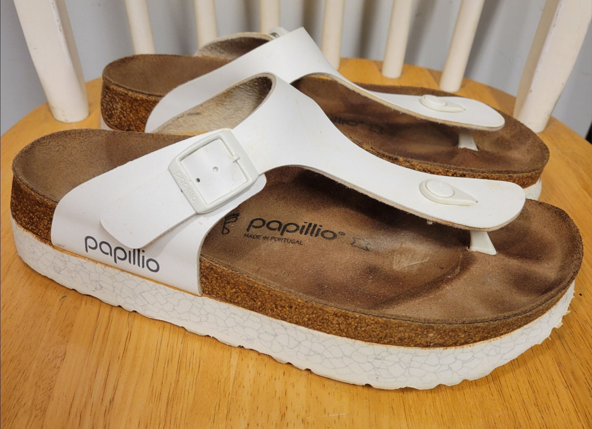 Birkenstock PAPILLIO Gizeh Vegan Platform Sandals White 41 - photo 2