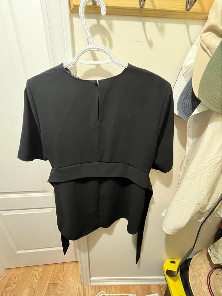Zara Woman Short Sleeve Tie-Waist Blouse - photo 2