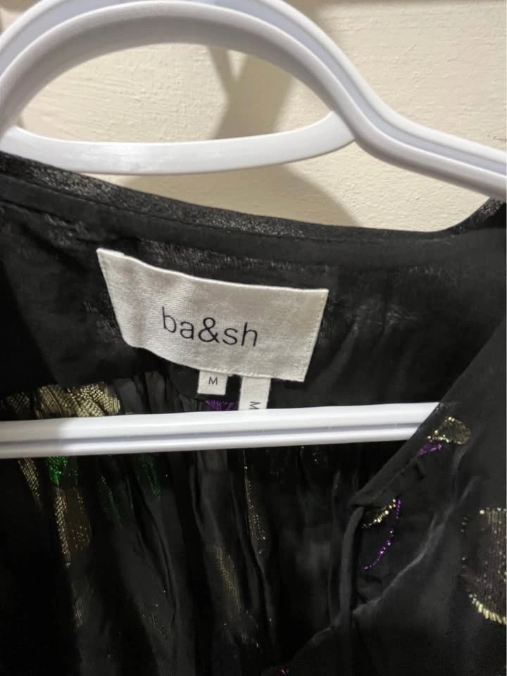 ba&sh Floral Metallic Blouse Size M - photo 2