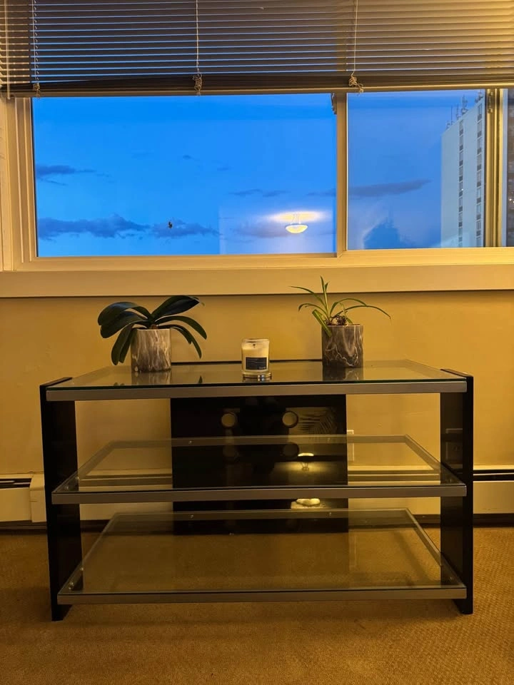Glass TV stand