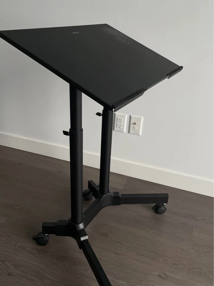 Steel Frame Standing Desk - Height Adjustable, Rolling - photo 3