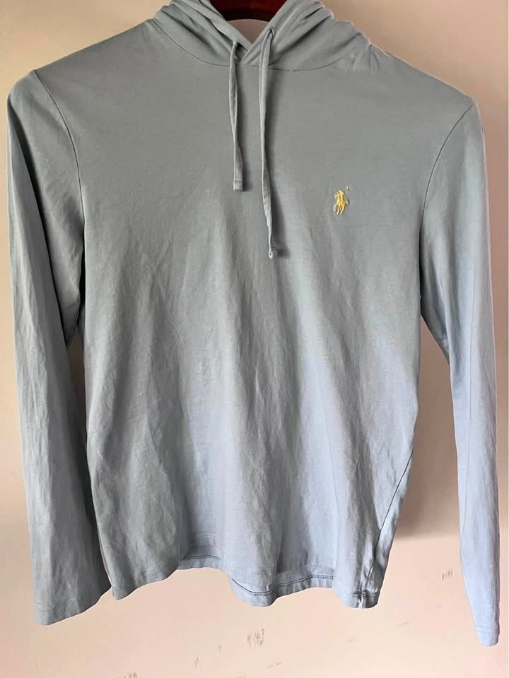 Polo Ralph Lauren Light Blue Cotton Hoodie - Men's Small