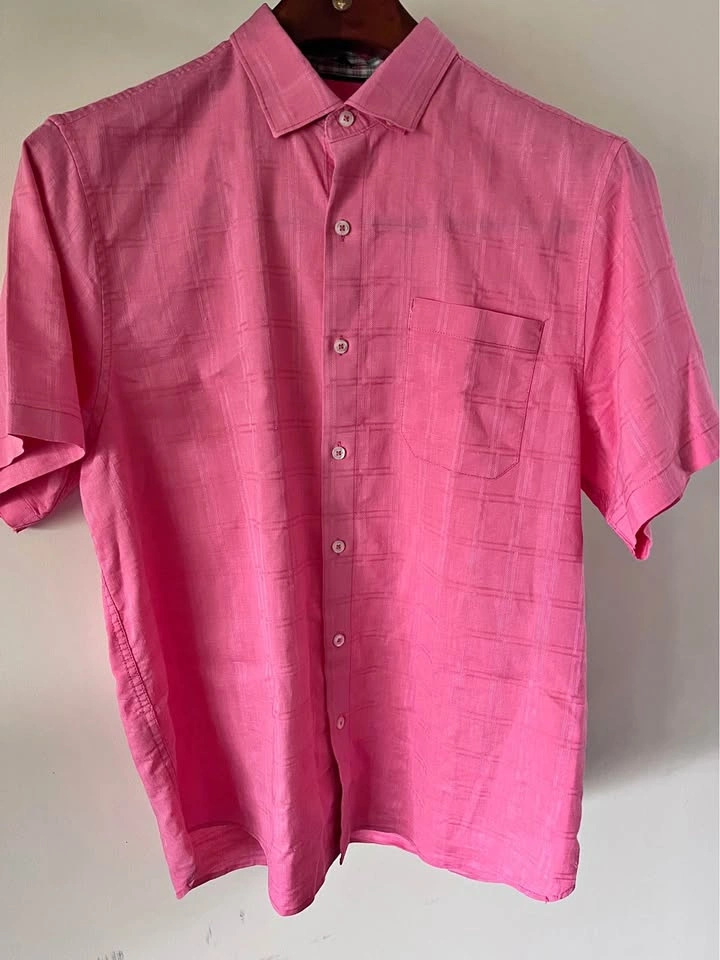Tommy Bahama Coral Linen Blend Short Sleeve Shirt - Men's Large