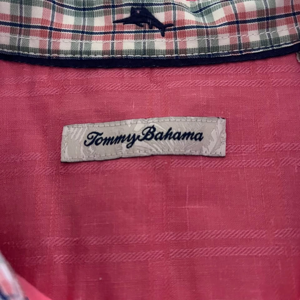 Tommy Bahama Coral Linen Blend Short Sleeve Shirt - Men's Large - photo 2