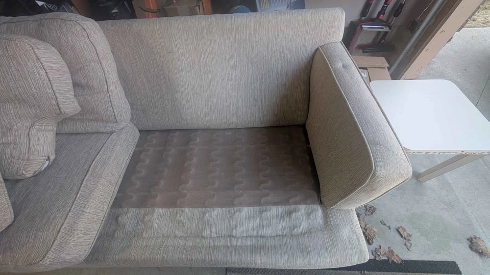 Beige Textured Fabric Sofa - photo 4