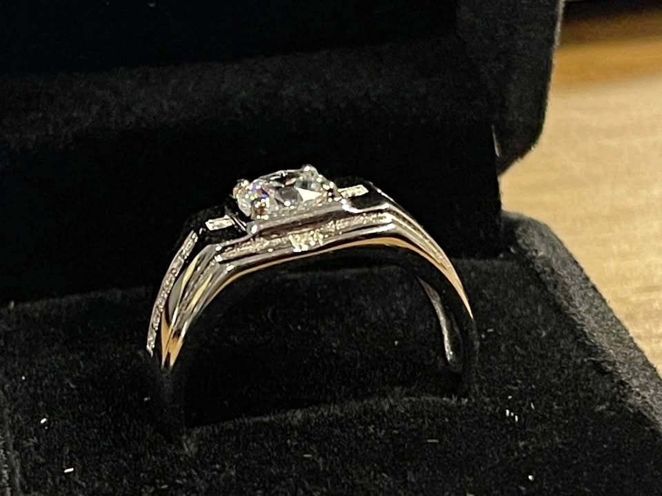 1.0ct Diamond CZ Men's Ring Resizable 925 Sterling Silver