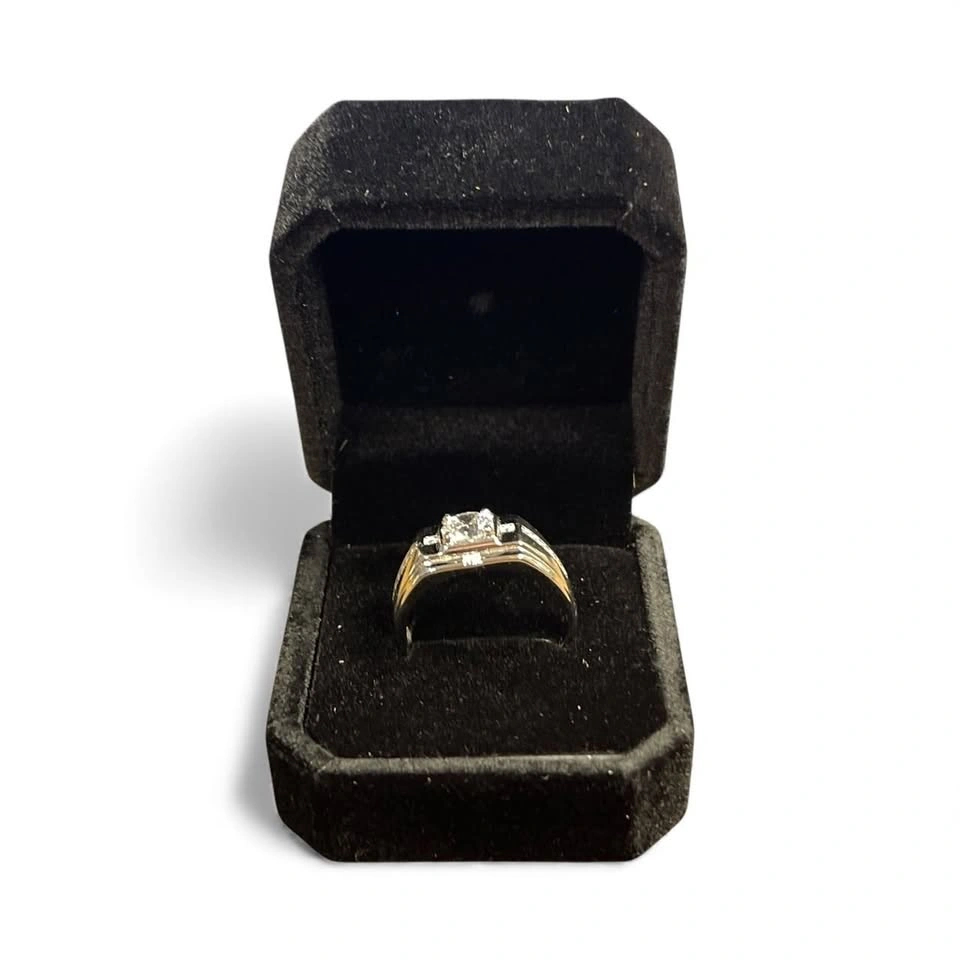 1.0ct Diamond CZ Men's Ring Resizable 925 Sterling Silver - photo 4