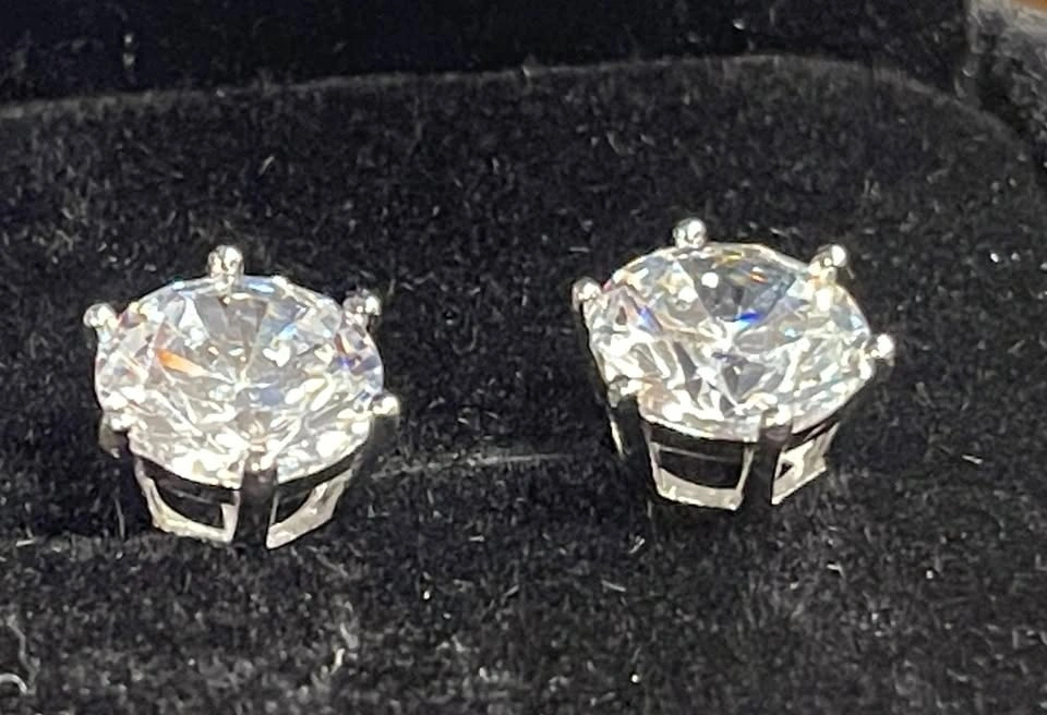 New 925S 3.0ct Simulated Diamond CZ Stud Earrings - photo 2
