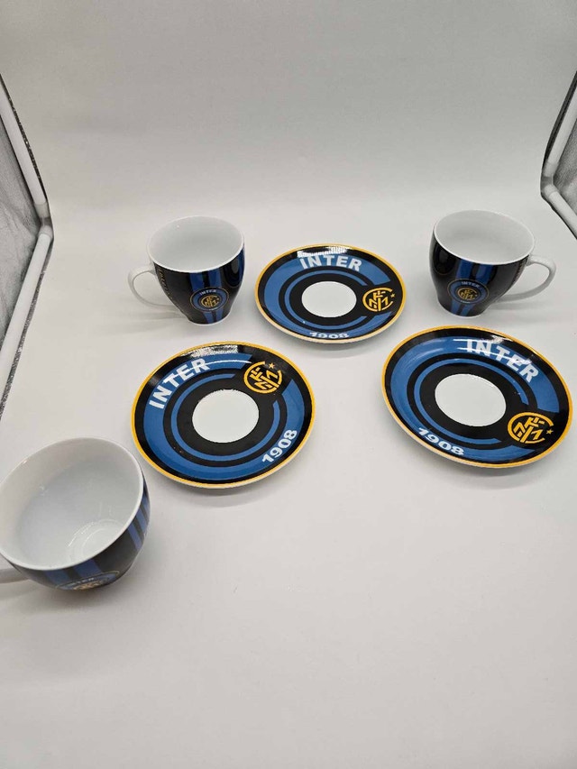 Set Of 3 FC Inter 1908 Internazionale Espresso Cups & Saucers - photo 2