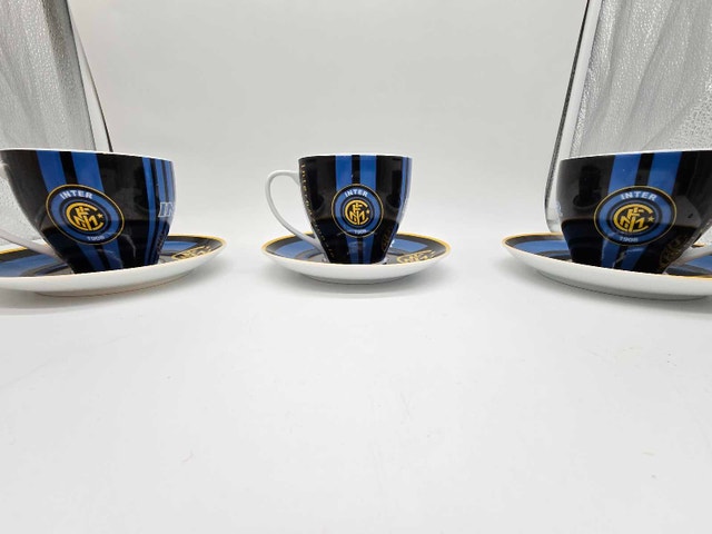 Set Of 3 FC Inter 1908 Internazionale Espresso Cups & Saucers - photo 3