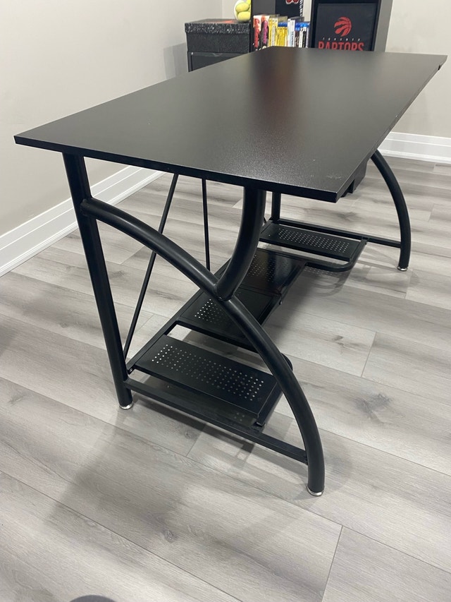 Origami Large Foldable Two-Shelf Desk, Sturdy Steel-Frame