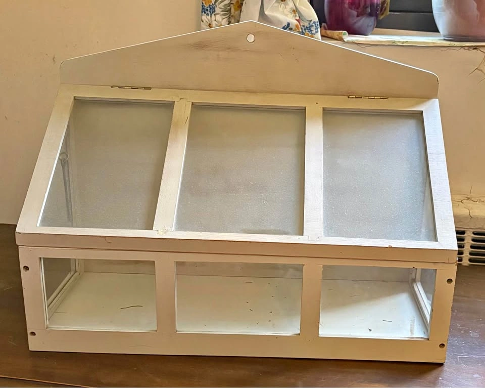 White Wooden Tabletop Greenhouse