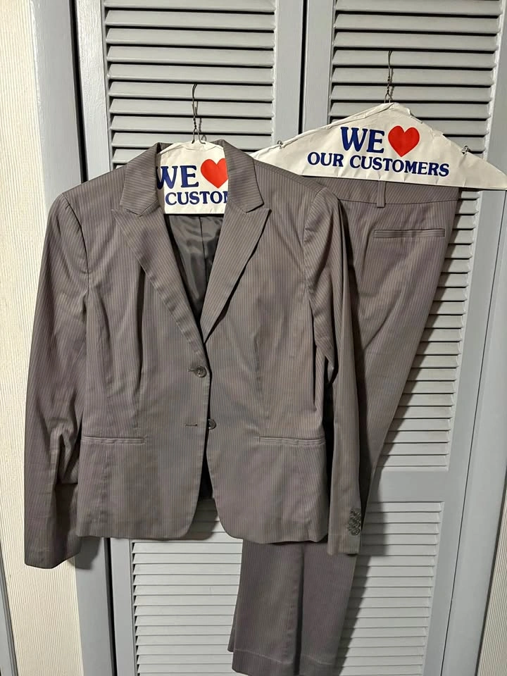 Ann Taylor Grey stripped suit