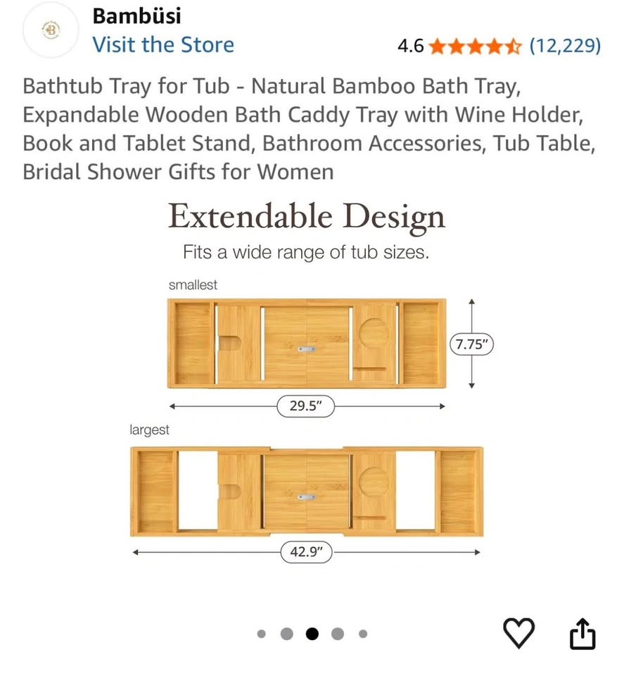Bamboo Bathtub Caddy - photo 4