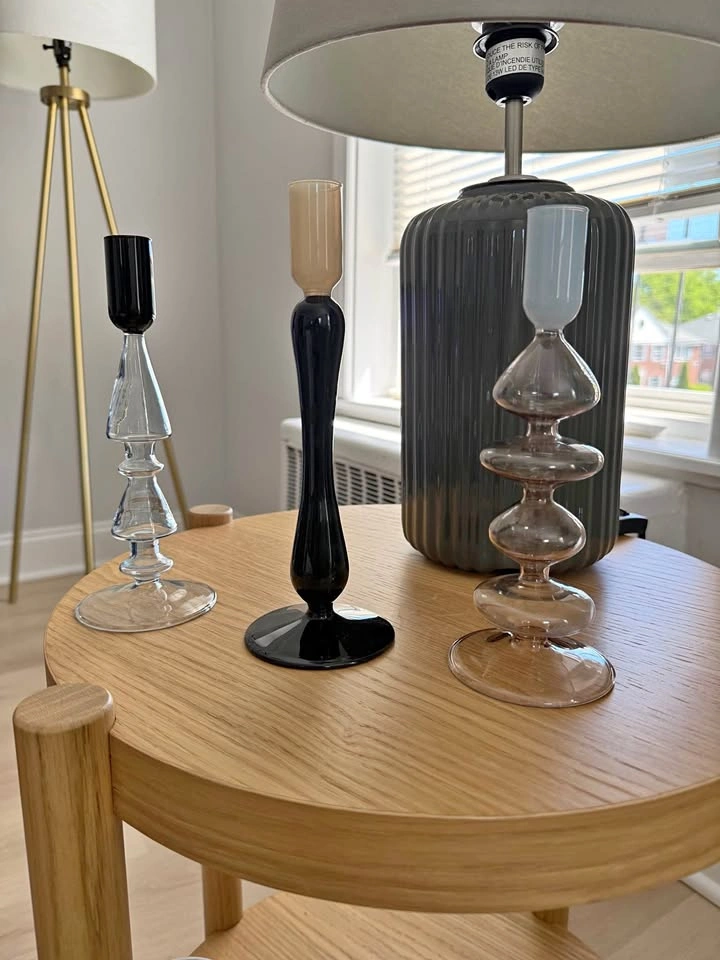CB2 Kava Glass Taper Candle Holders Set of 3 – New in Box