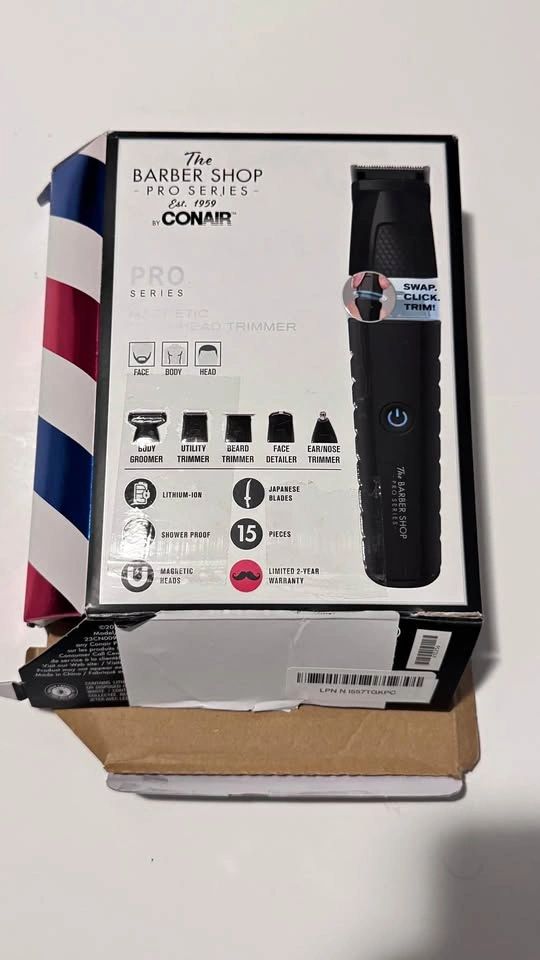 New - Conair The Barber Shop Pro Series Magnetic Multi-Head Trim