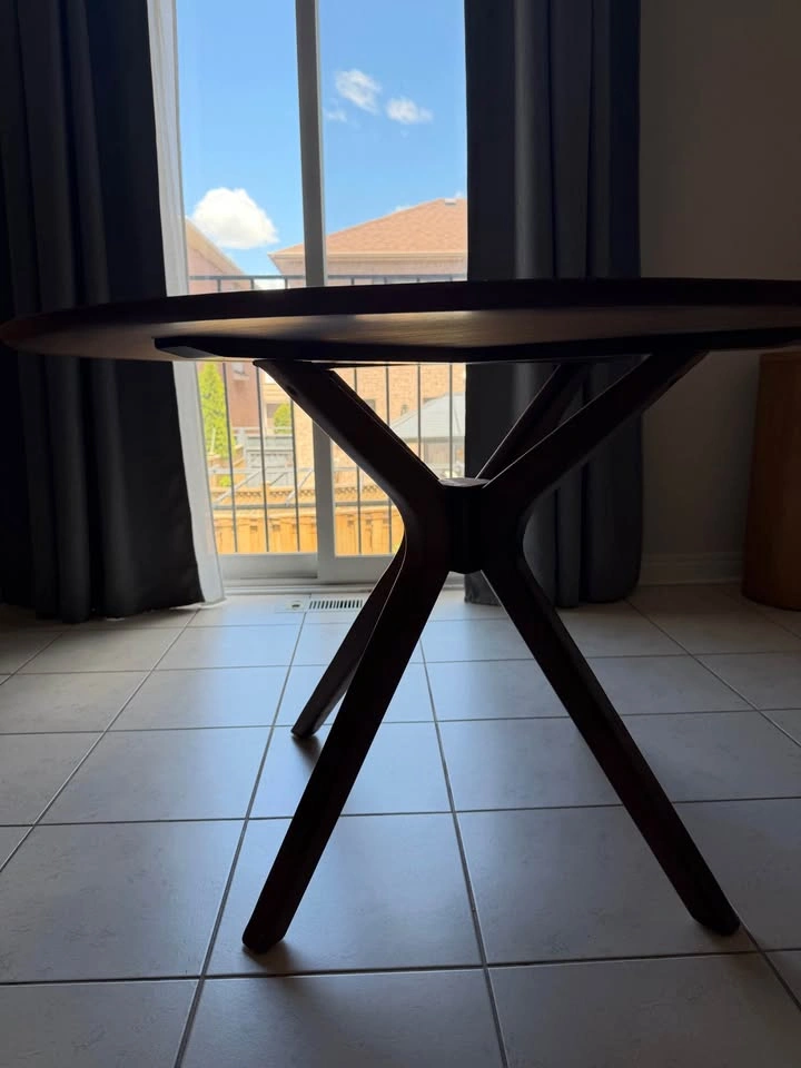 Structube Wood Round (4 ft dia) Walnut Table - photo 4