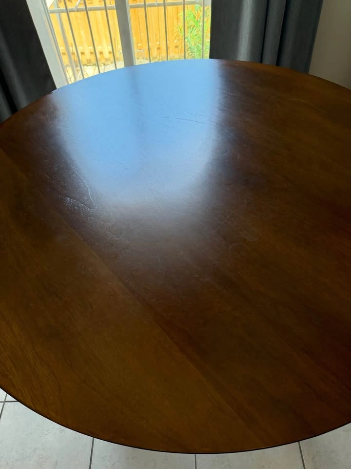 Structube Wood Round (4 ft dia) Walnut Table - photo 5