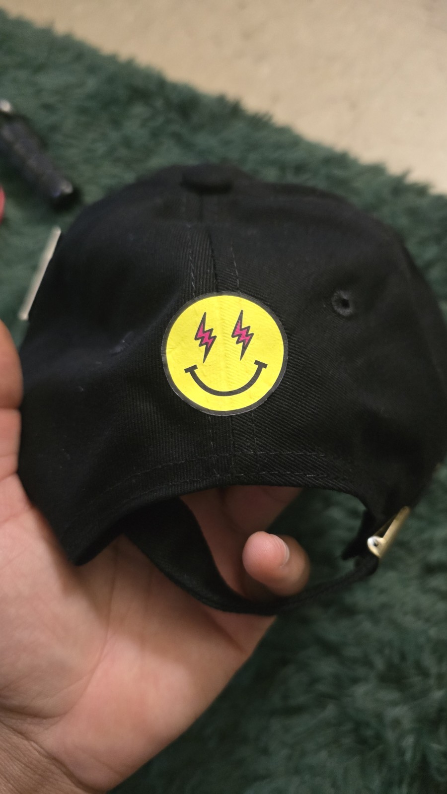 J Balvin Authentic Jose Tour Smiley Face Black Adjustable Hat Ca - photo 3