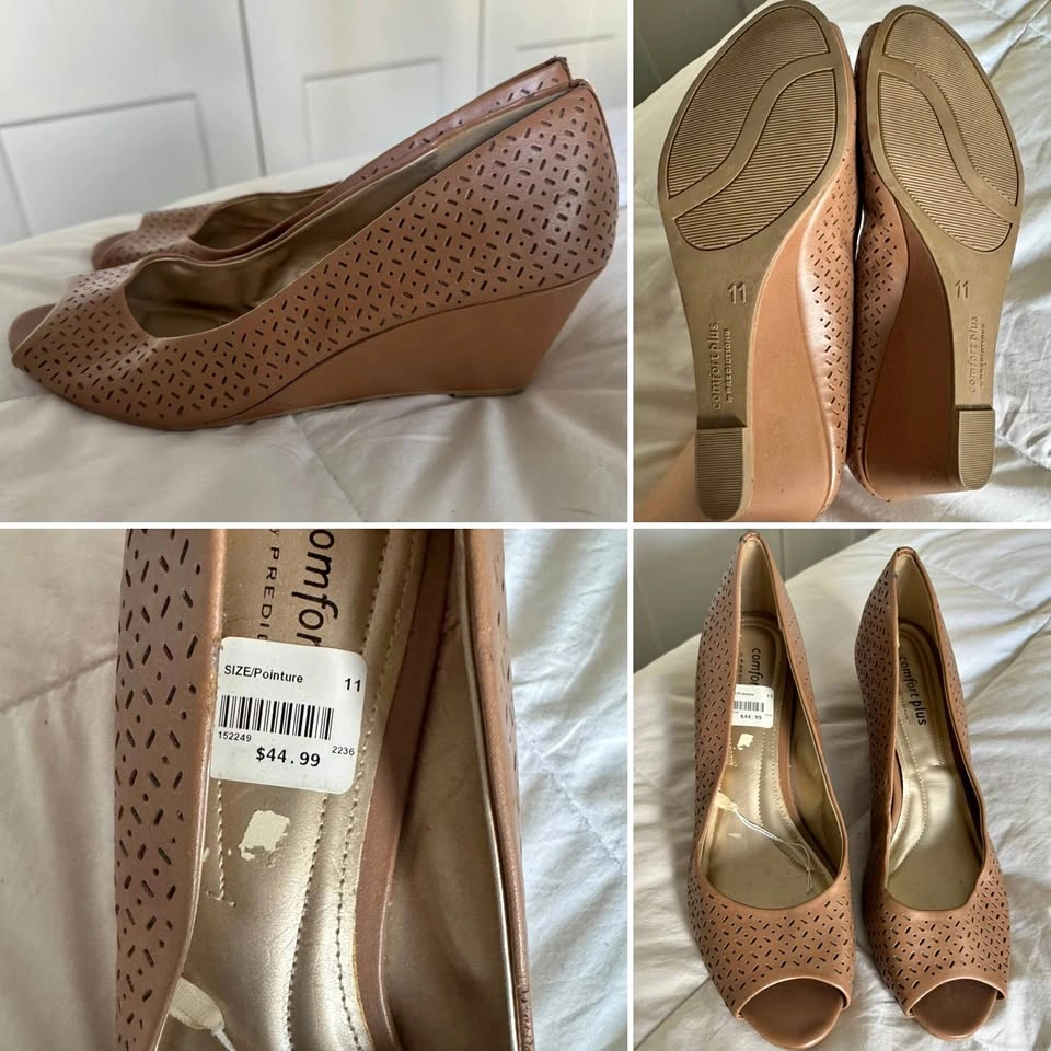Ladies Size 11 Open Toe Wedge Heels - New with Tags