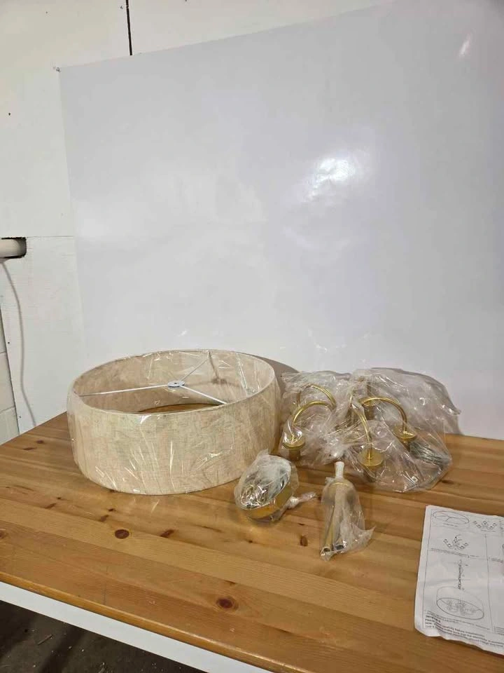 Modern Farmhouse 5 Light Drum Chandelier New - photo 2