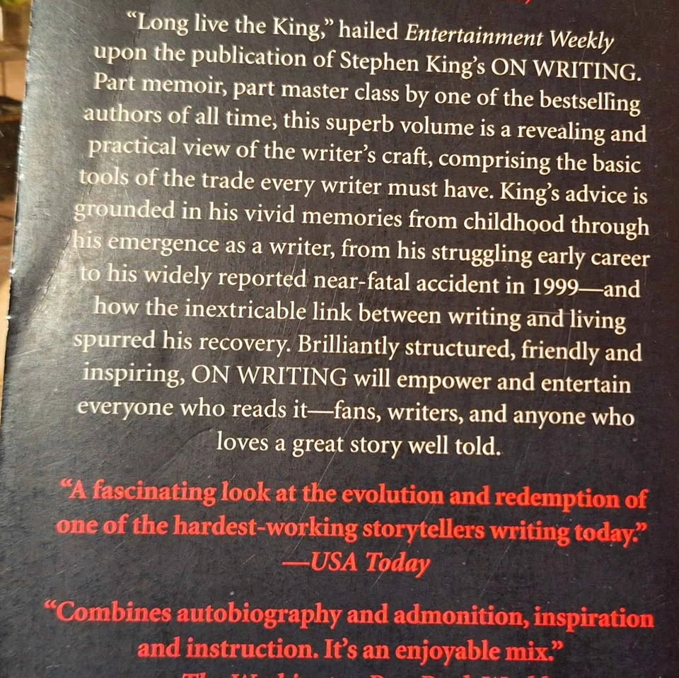 Stephen King - On Writing - memoir and writing tips book - photo 4
