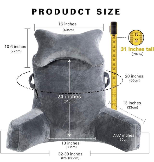 Extra Large Reading Pillow with Neck Roll & Arms - photo 3