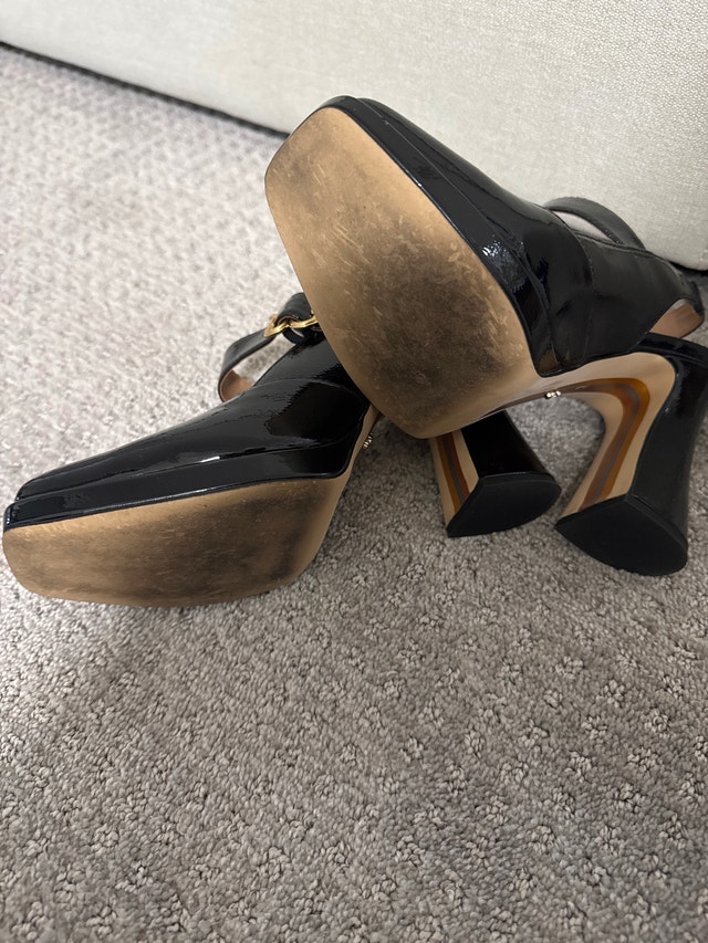 Sam Edelman Black Patent Mary Jane Slingback Heels - photo 2