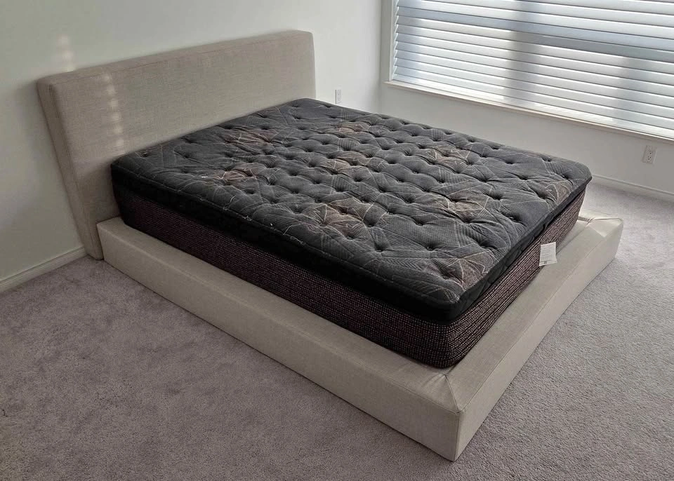 Two Queen Bed Frames with Sealy Mattresses