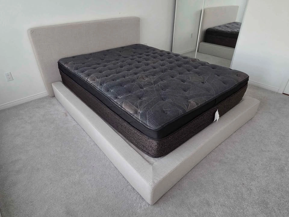 Queen Bed Frame with Sealy Posturepedic Mattress