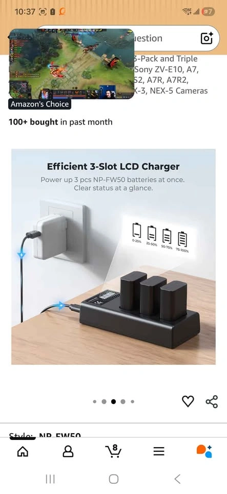 K&F CONCEPT NP-FW50 Battery 3-Pack and Charger for Sony - photo 5
