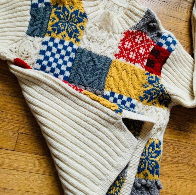 Amazing Vintage Wool Patchwork Sweater - photo 2