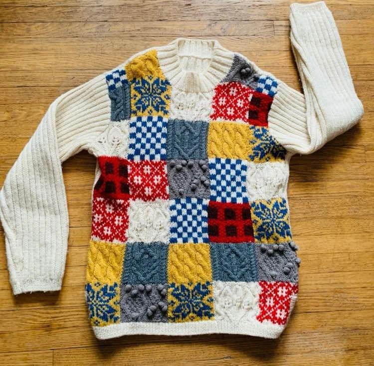 Amazing Vintage Wool Patchwork Sweater - photo 4