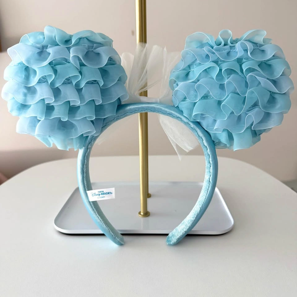 Like New Tokyo Disneyland Minnie Mouse Frilly Ears Baby Blue - photo 2