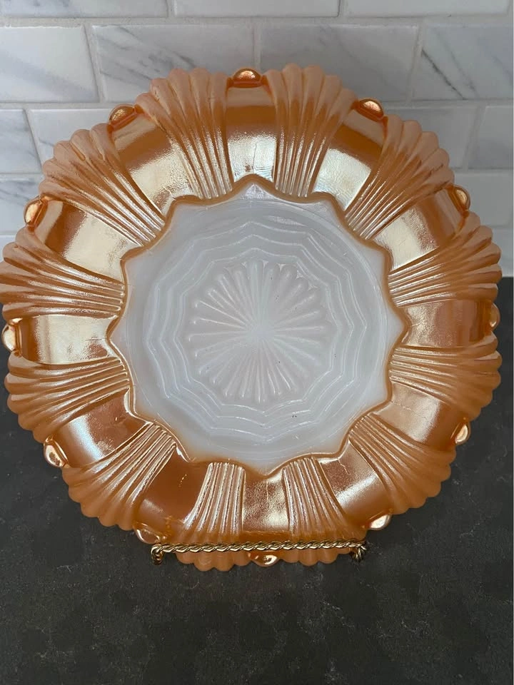 Vintage Fire King by Anchor Hocking Peach Lustre Relish Dish - photo 2