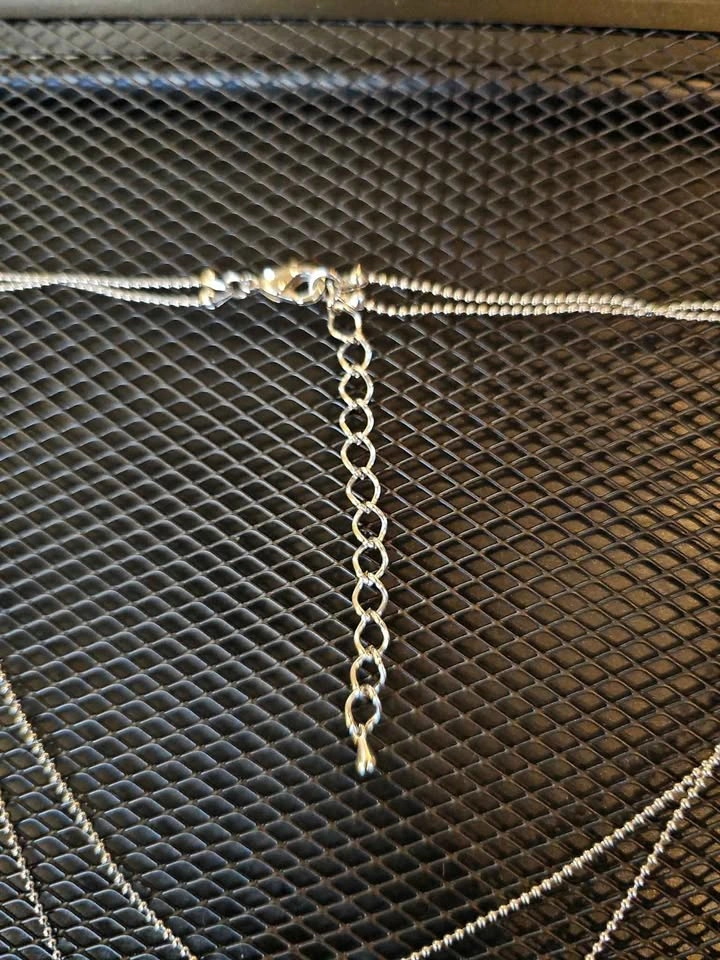 Silver-Tone Double Circle Layered Necklace - photo 3
