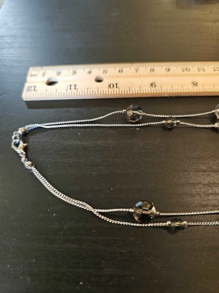 Black & Crystal Layered Necklace - photo 3