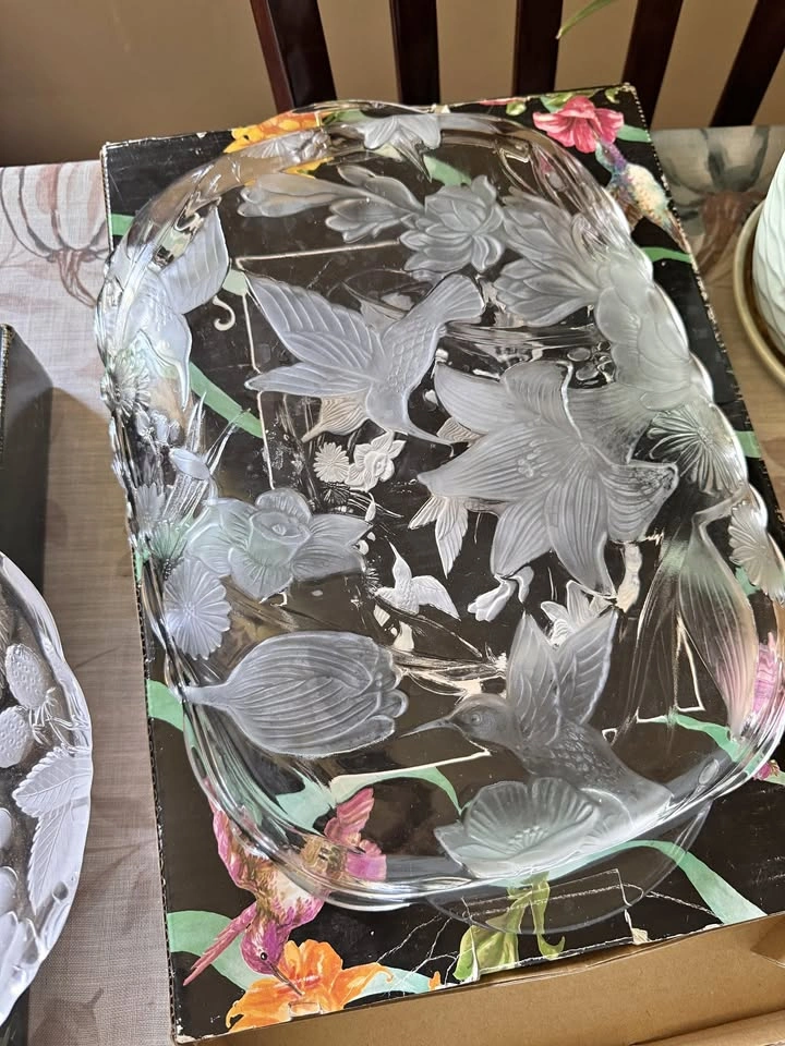 Crystal Studio Japan crystal bowl and serving tray - Vintage