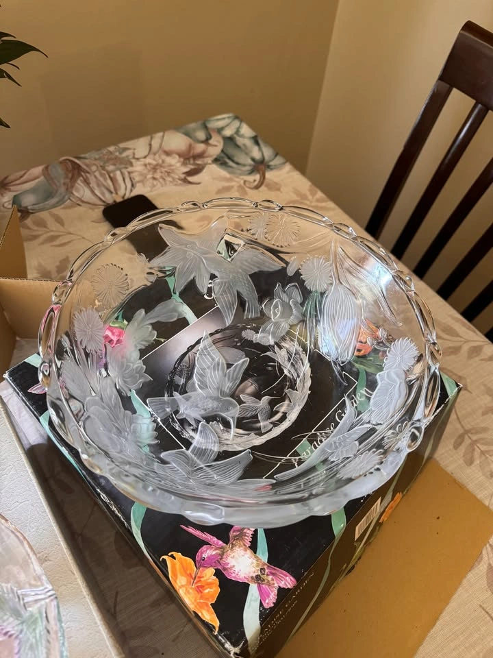 Crystal Studio Japan crystal bowl and serving tray - Vintage - photo 4