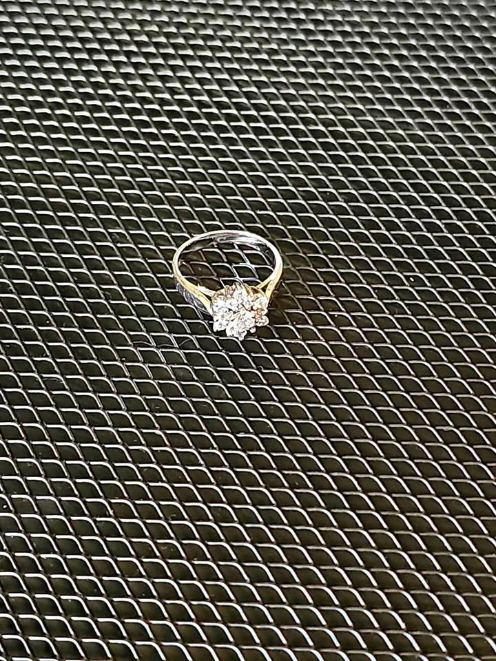 S925 Sterling Silver Daisy Flower Cluster Ring