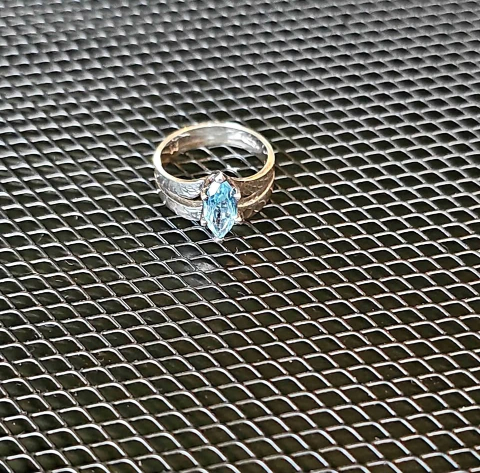 S925 Sterling Silver Aquamarine-Inspired Marquise Ring