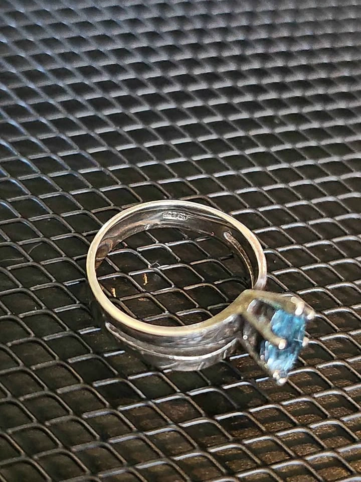 S925 Sterling Silver Aquamarine-Inspired Marquise Ring - photo 3