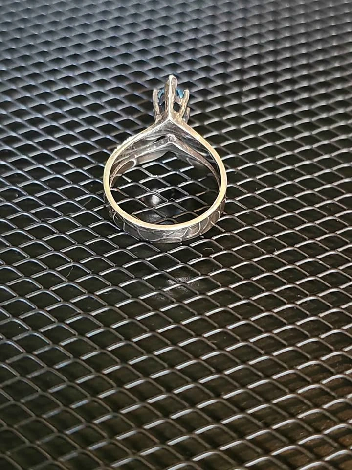 S925 Sterling Silver Aquamarine-Inspired Marquise Ring - photo 4