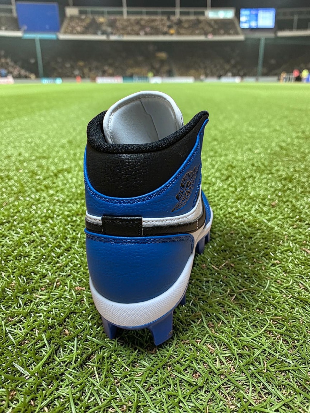 Nike Air Jordan 1 Mid Men's Baseball Cleats Blue/White/Black - photo 4
