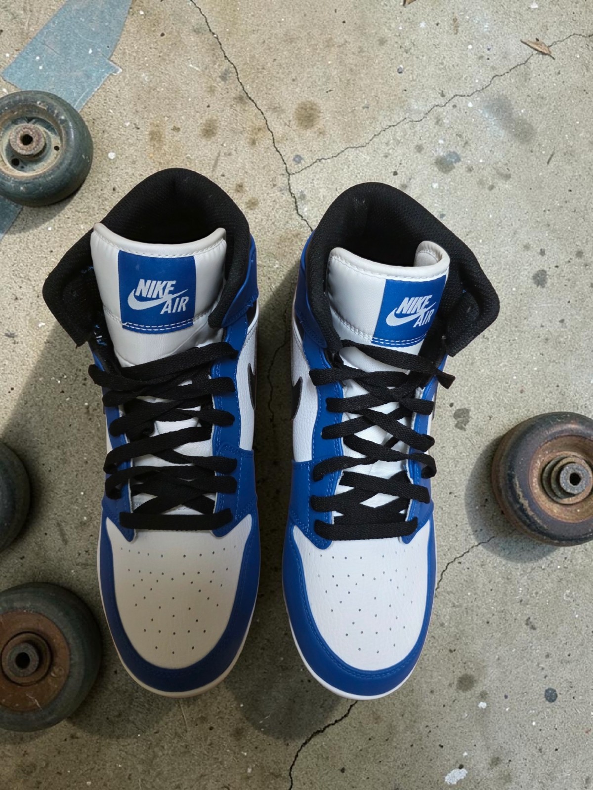 Nike Air Jordan 1 Mid Men's Baseball Cleats Blue/White/Black - photo 5