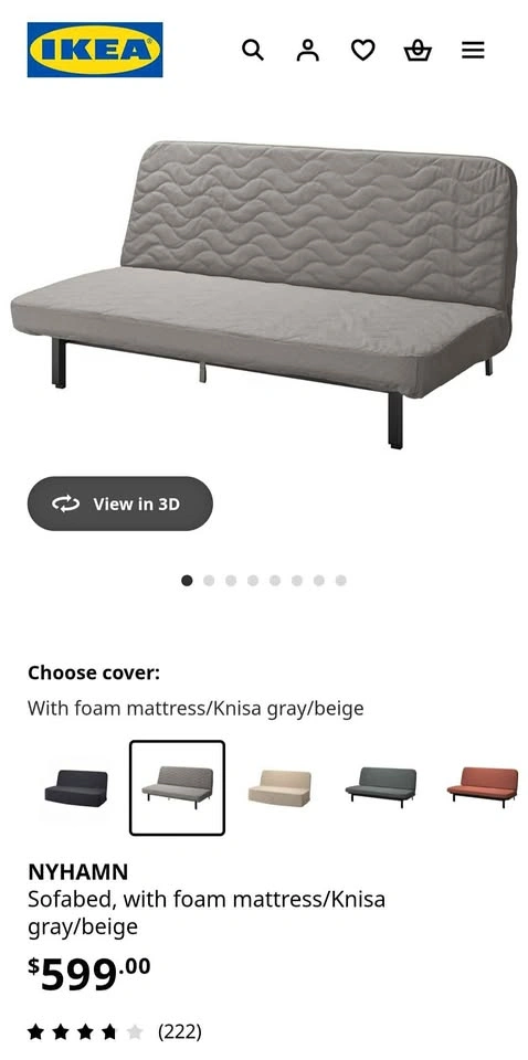 Sofabed NYHAMN from IKEA