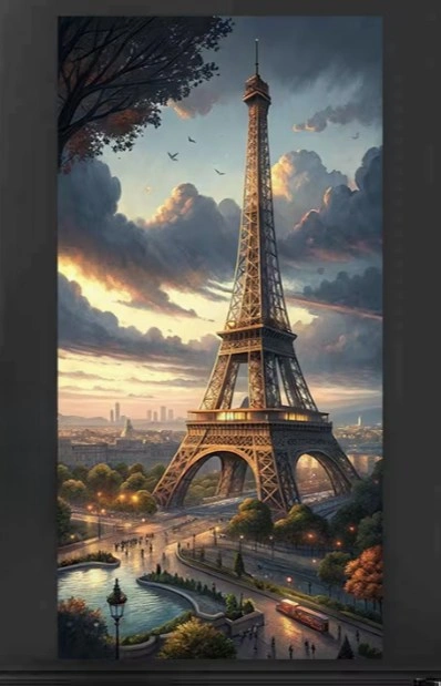 Eiffel Tower Wall Art / Vertical Canvas / Home Decor - photo 2